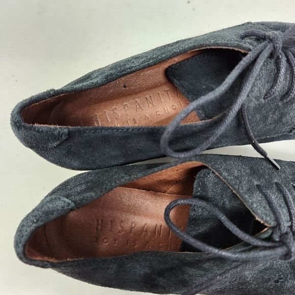 HISPANITAS Black Suede Loafers Size 36 - Picture 9 of 11